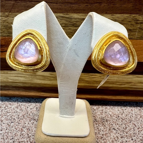 Julie Vos Jewelry - Julie Vos Barcelona Clip Earrings in Irresdecent Rose - NWT